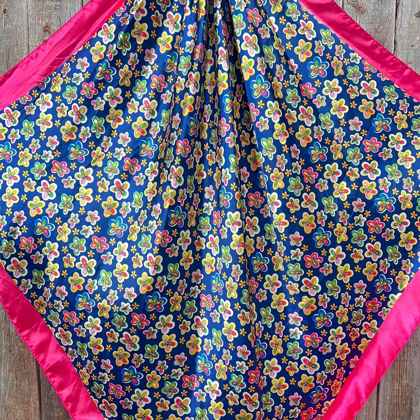 35X35"  Pink Flowers Wild Rag/Scarf WR3109