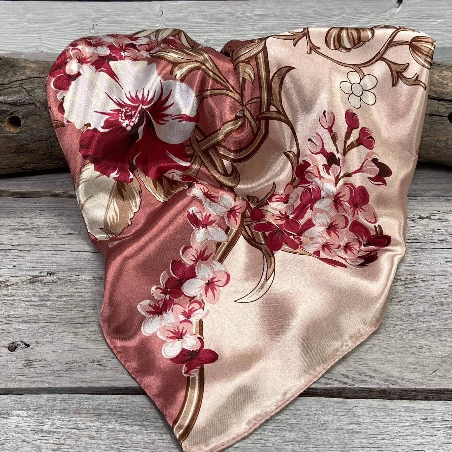 Raspberry Pink Floral Wild Rag - Western Scarf
