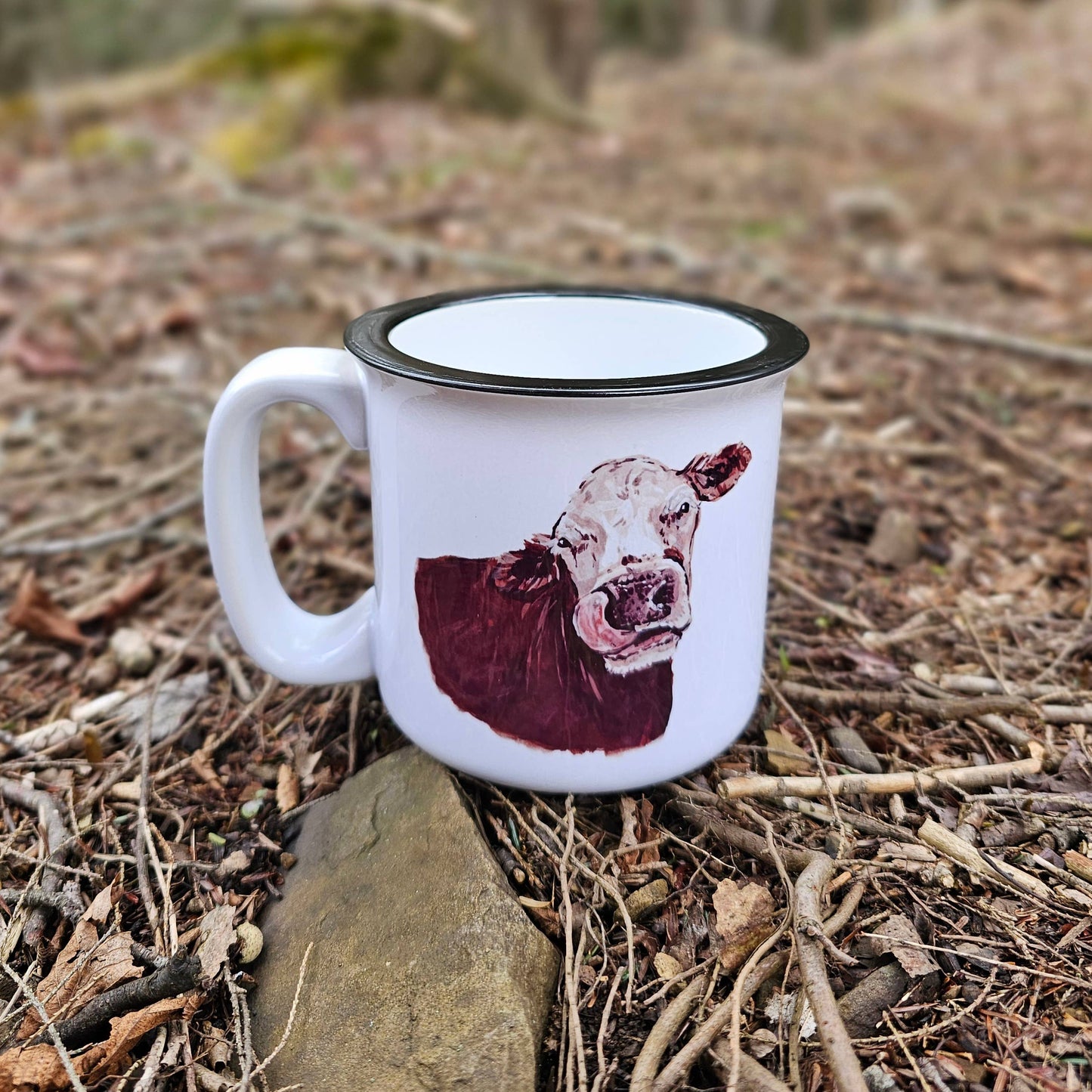Hereford Brown and White Cow Mug: White Mug