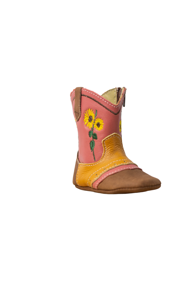 "Sophie" Sunflower Baby Boots, Size 1-3: 3