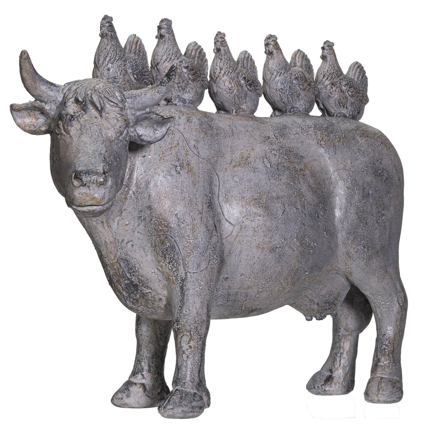 Stacked Farm Animals: Chickens on Cow