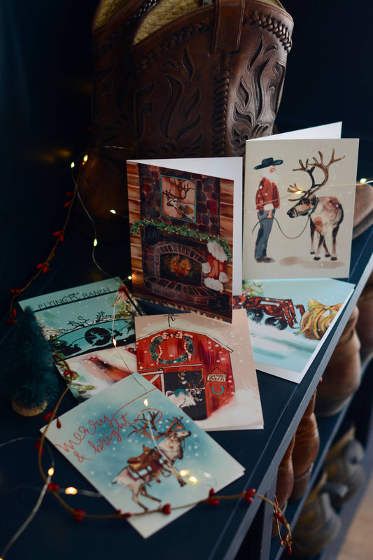 Santa’s Ranch WestWestern Santa Blank Stationery Card Pack