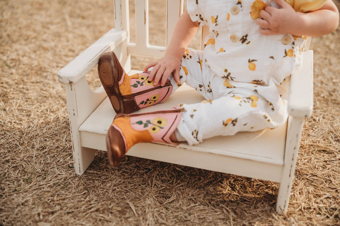 "Sophie" Sunflower Baby Boots, Size 1-3: 2