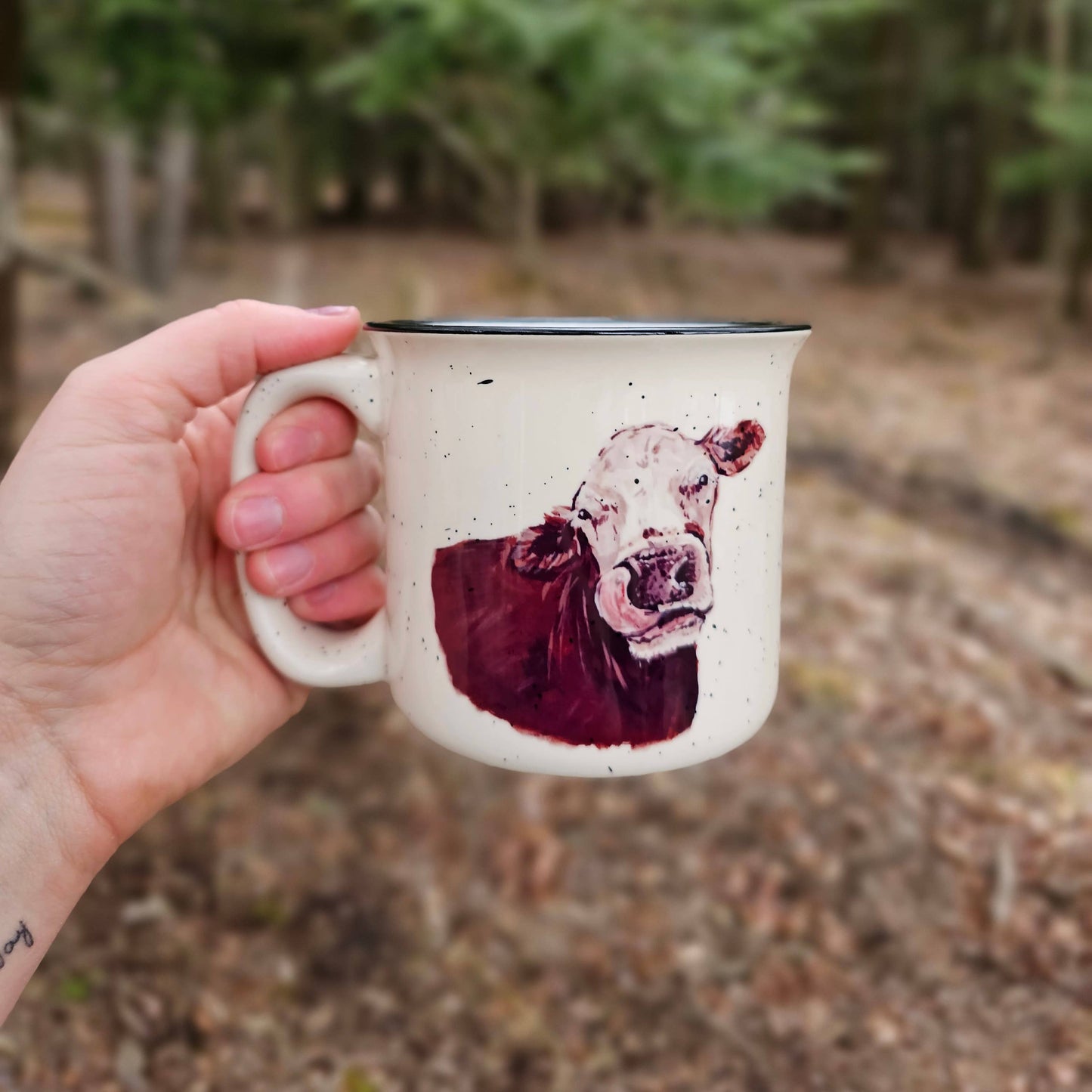 Hereford Brown and White Cow Mug: White Mug
