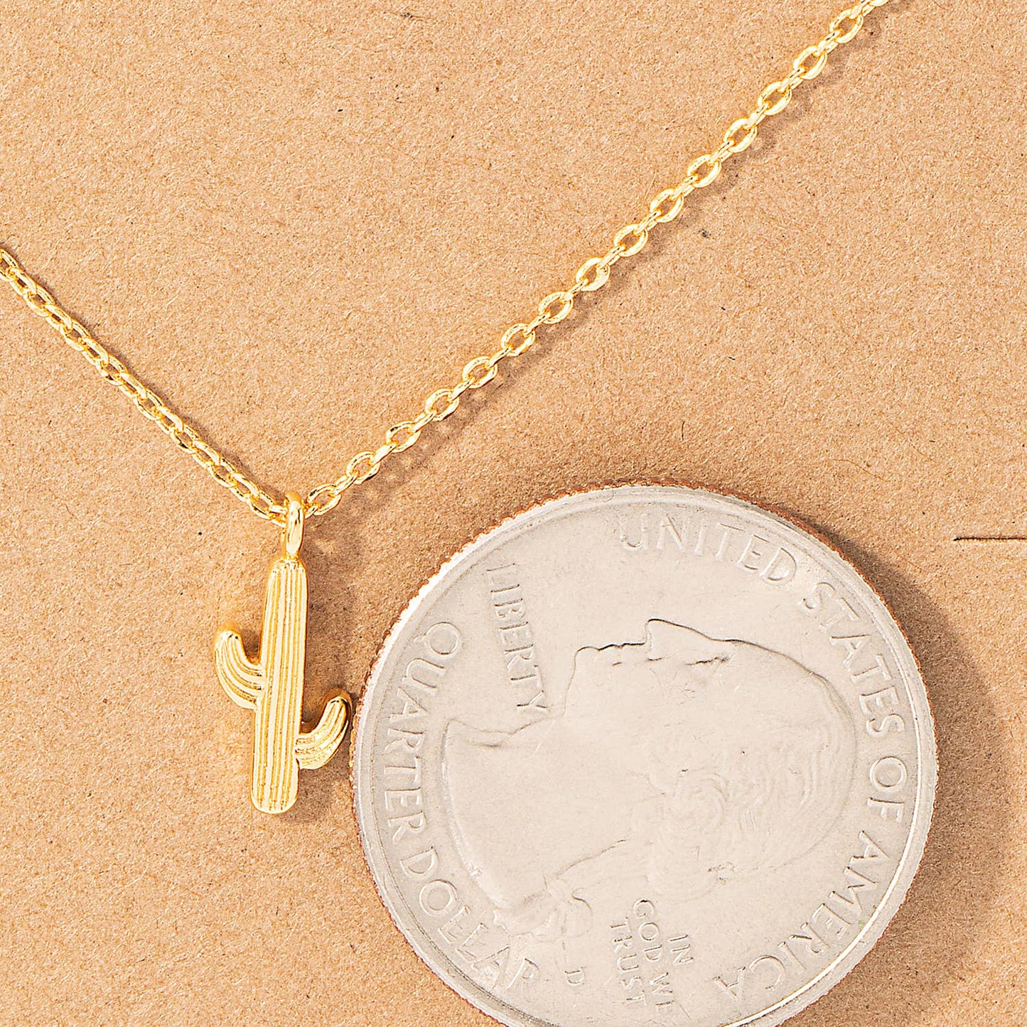 Dainty Cactus Pendant Necklace: S