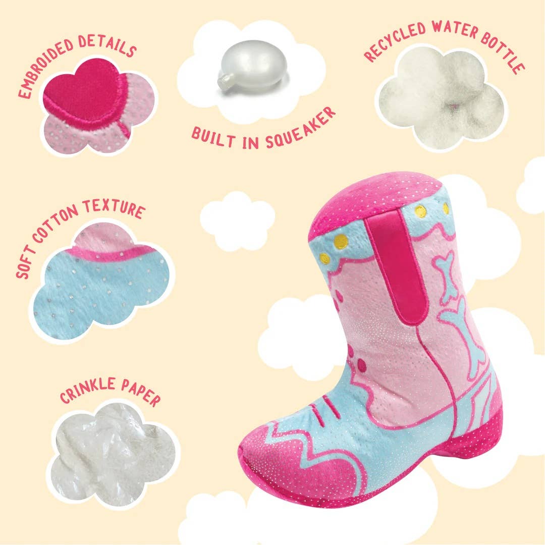 Cowgirl Boot Plush Dog Toy
