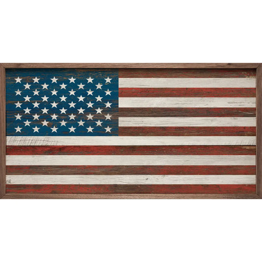 American Flag Whitewash: 36 x 18 x 1.5