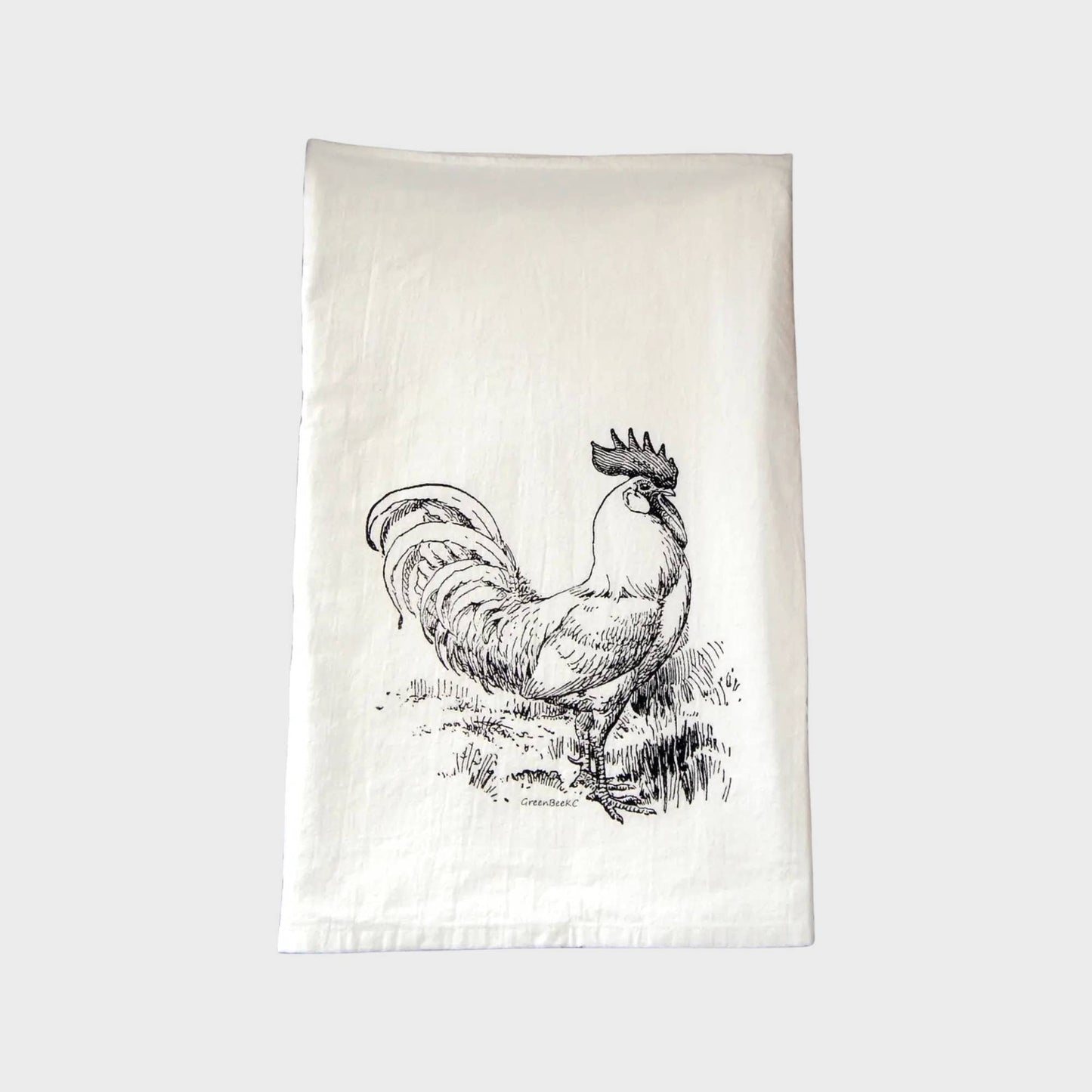 Rooster Kitchen Towel | Tea Towels | Flour Sack Dish Towels: Black