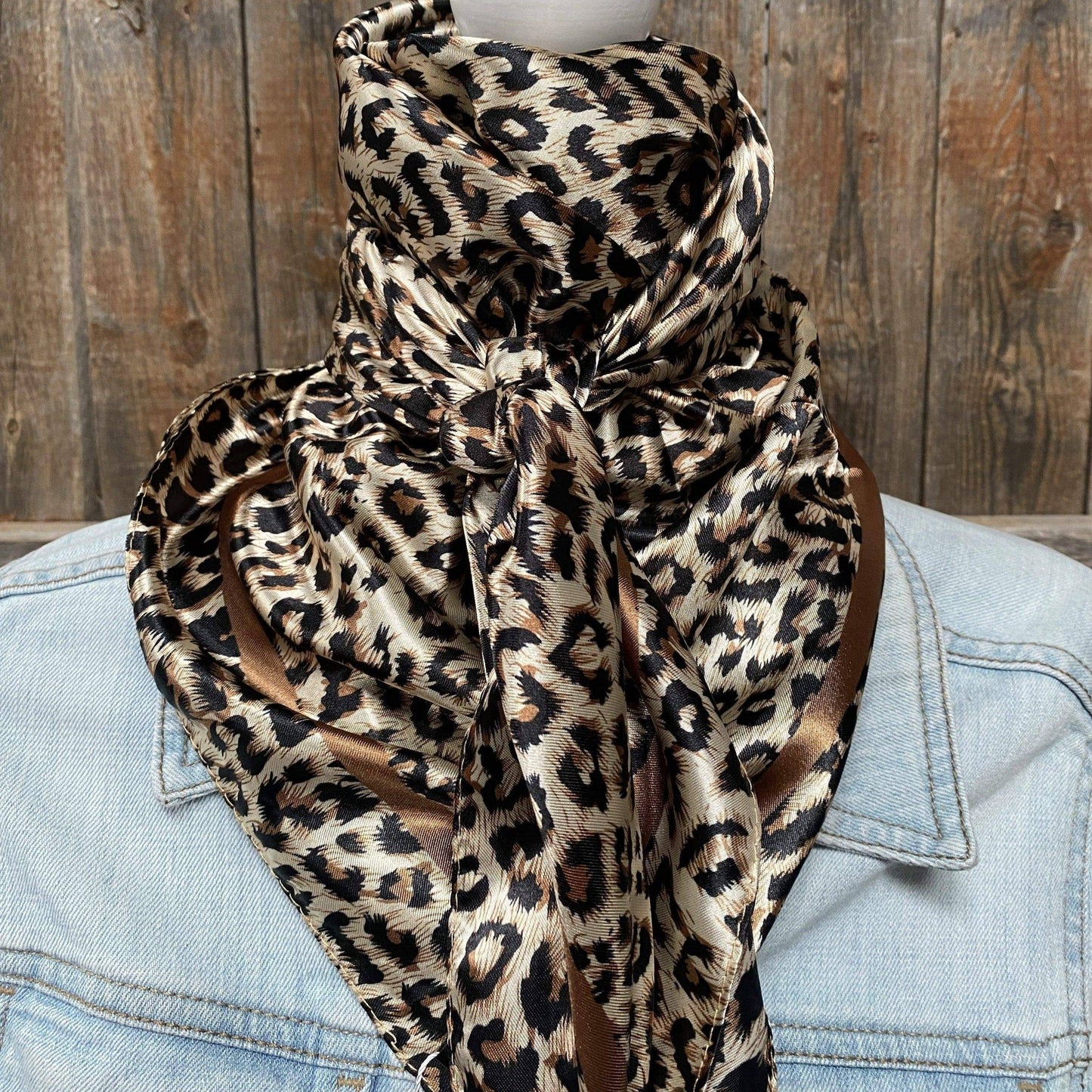 Tan Leopard Wild Rag - Western Scarf