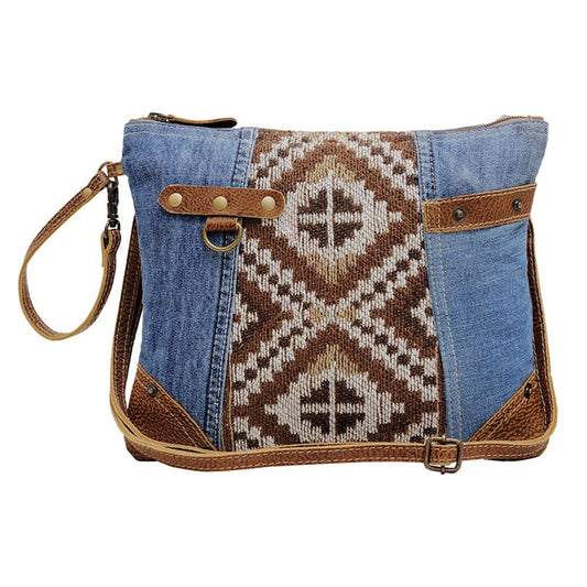 Denim Aztec Small Crossbody Bag