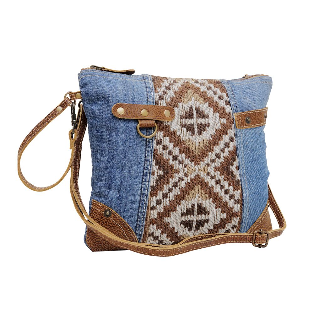 Denim Aztec Small Crossbody Bag