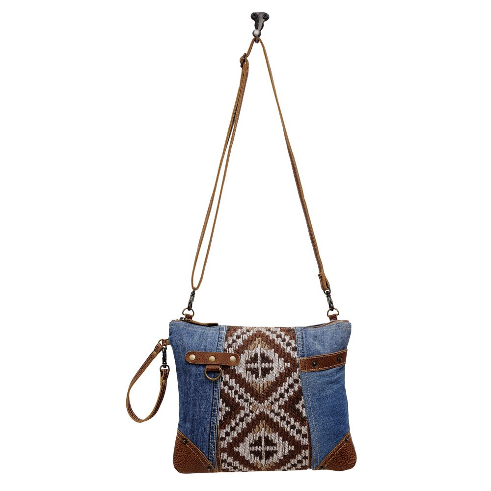 Denim Aztec Small Crossbody Bag