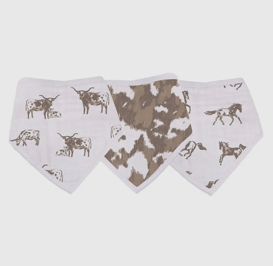 Forever Cowboys & Cowgirls Bamboo Bandana Bib Set