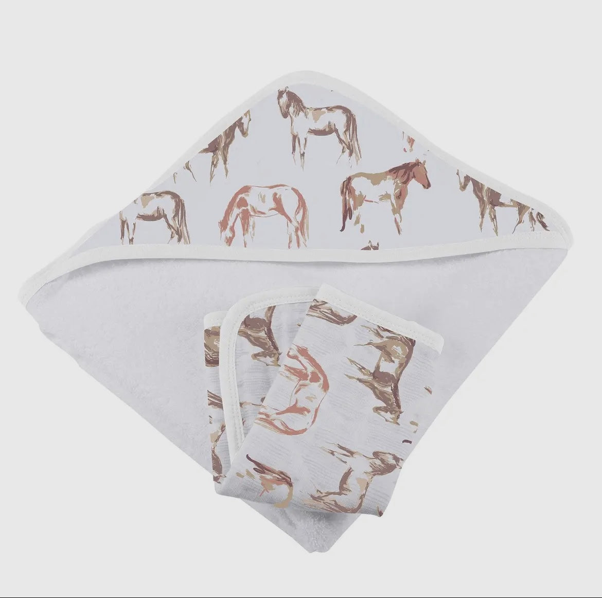 Wild Horses Hooded Towel & Washcloth Set