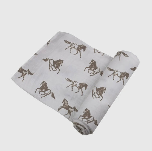 Galloping Horses Bamboo Swaddle
