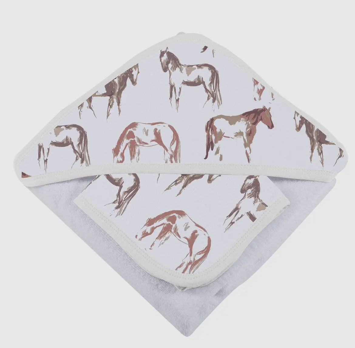 Wild Horses Hooded Towel & Washcloth Set