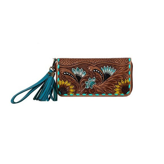 Sunflower Hand-Tooled Wallet