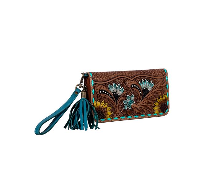 Sunflower Hand-Tooled Wallet