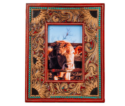 Sunflowers Hand-tooled Photo Frame