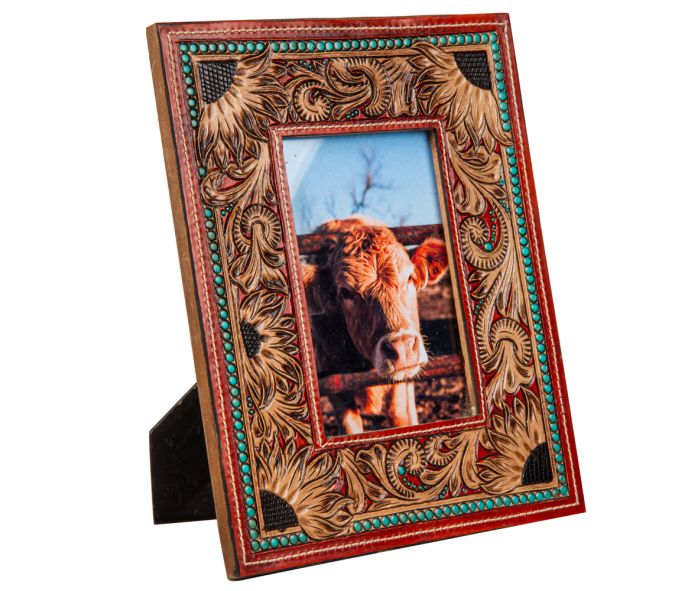 Sunflowers Hand-tooled Photo Frame