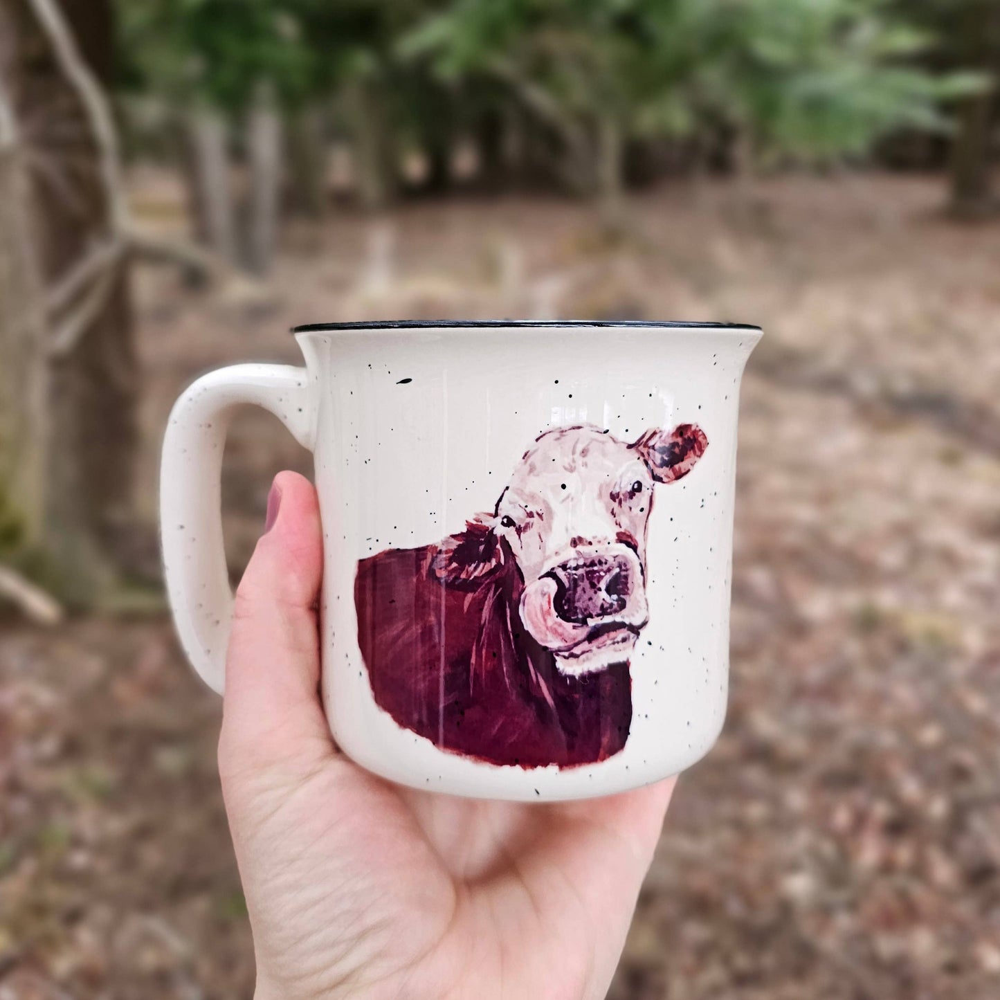 Hereford Brown and White Cow Mug: White Mug
