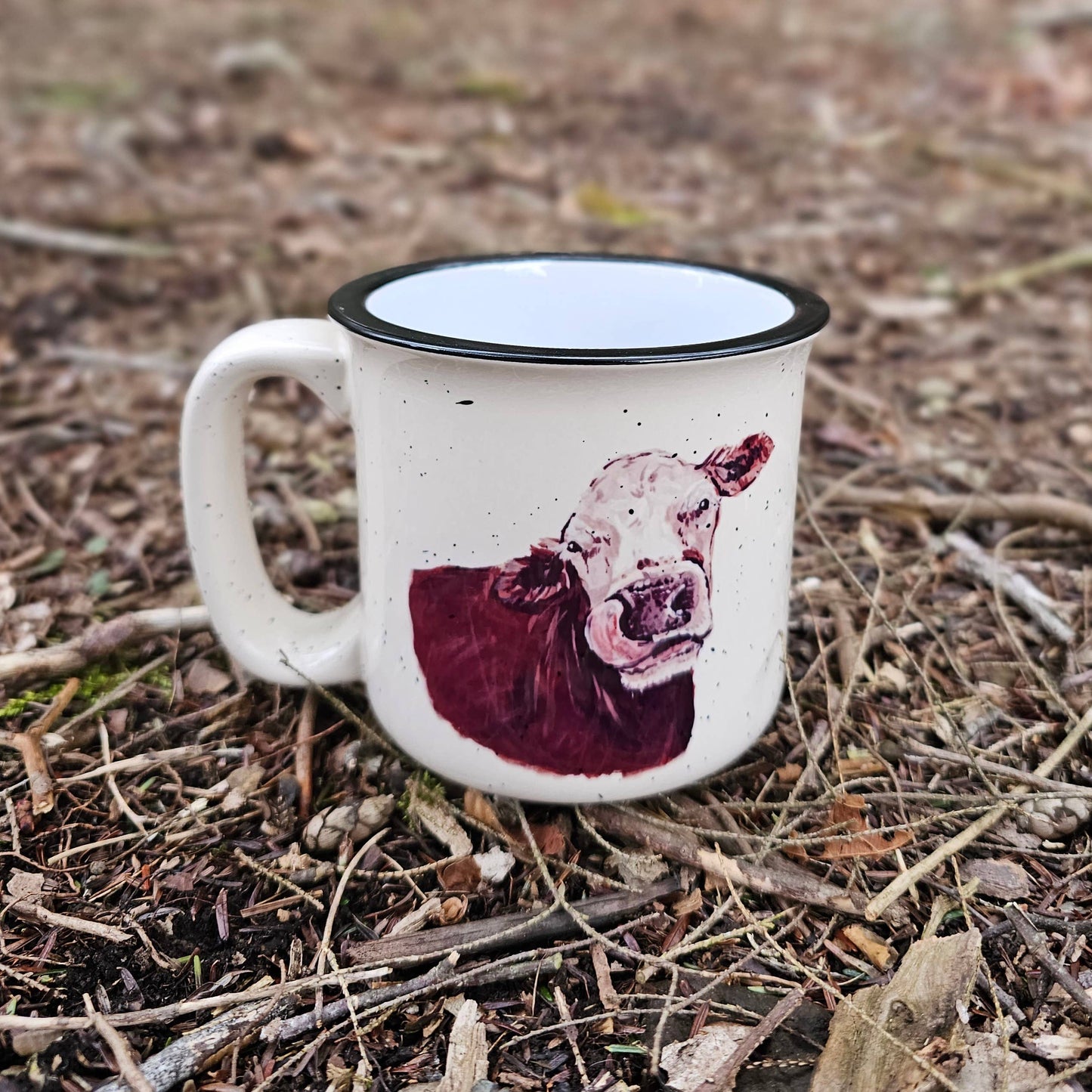 Hereford Brown and White Cow Mug: White Mug