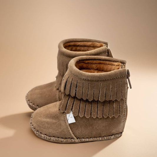 The Cozy Boot: Taupe / 3 (Weatherproof Soft Sole)