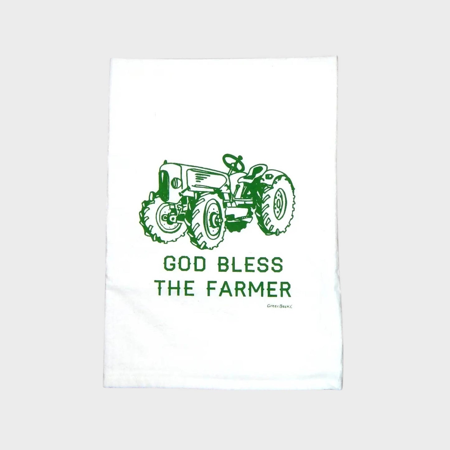 Farmer Kitchen Towel | Tea Towels | Flour Sack Dish Towels: Green