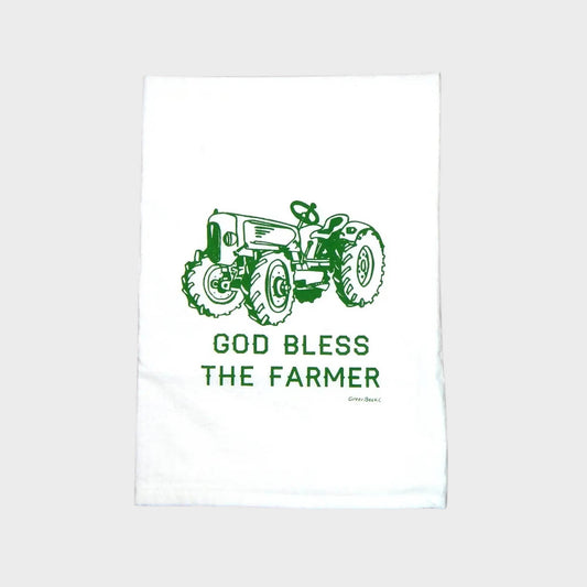 Farmer Kitchen Towel | Tea Towels | Flour Sack Dish Towels: Green