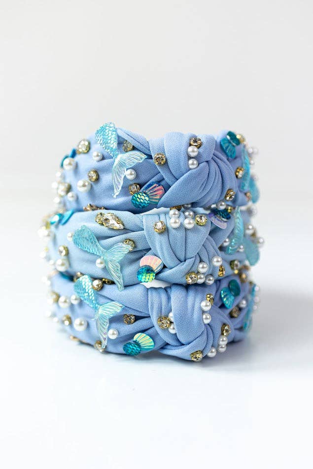 Beaded Headband - Mermaid (Blue)