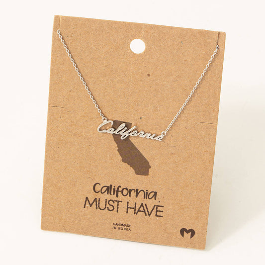 California Handwritten Pendant Necklace: S