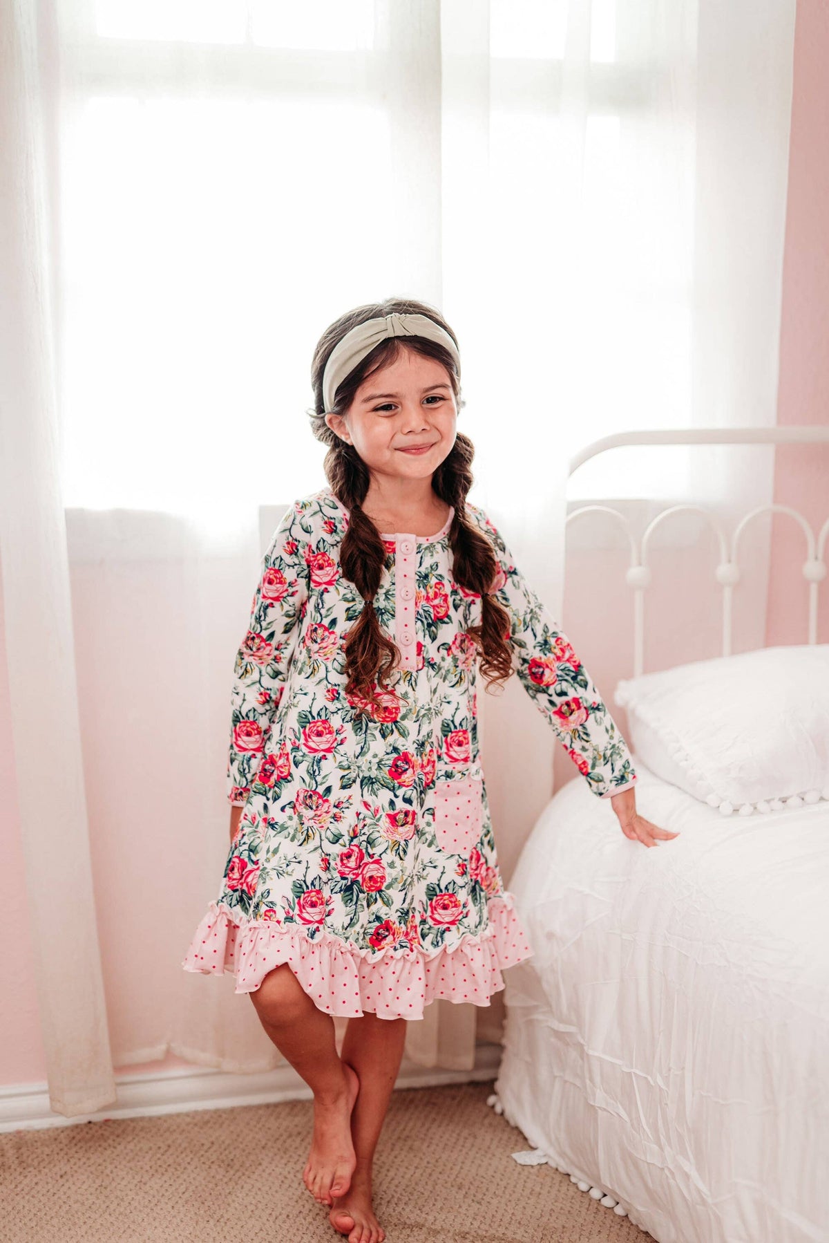 Black & White Cow Small Print Western Top Knot Headband