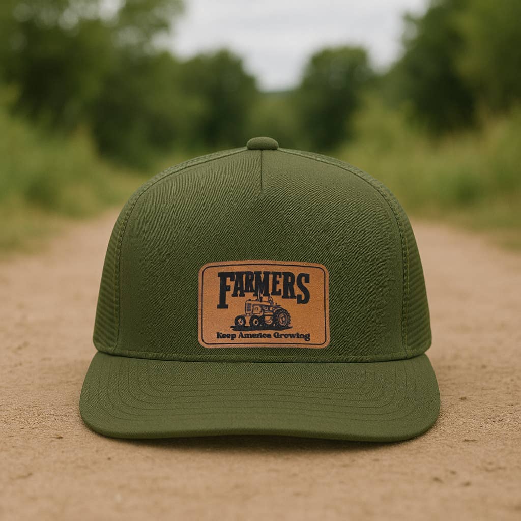 Kids Farmers Growing America Trucker Hat: Heather Grey