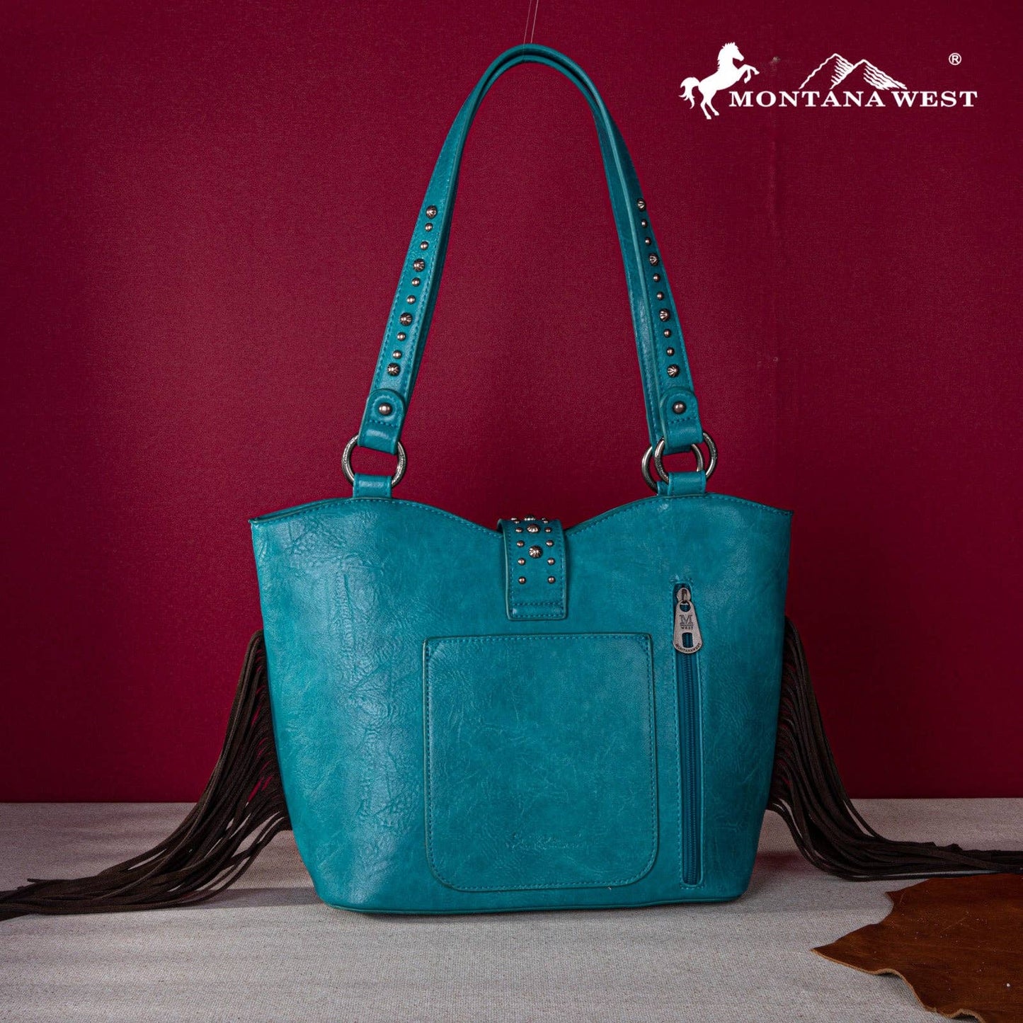 Montana West Embroidered Fringe Tote: Mustard