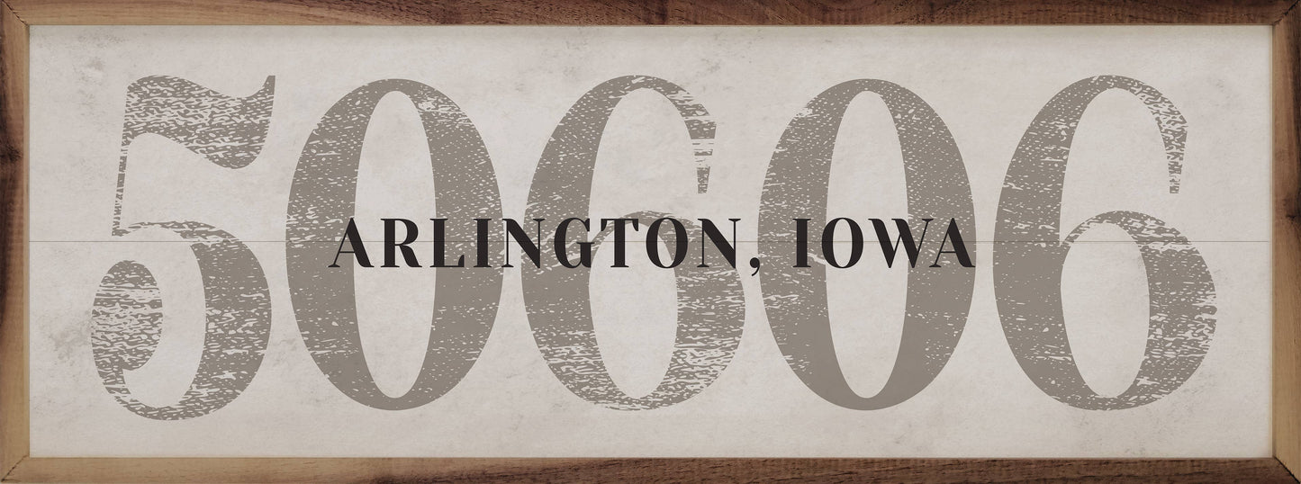 Personalized Zip City State Overlay White: 12 x 4 x 1.5