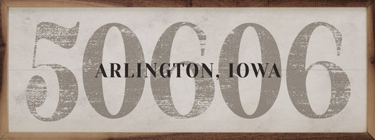 Personalized Zip City State Overlay White: 12 x 4 x 1.5