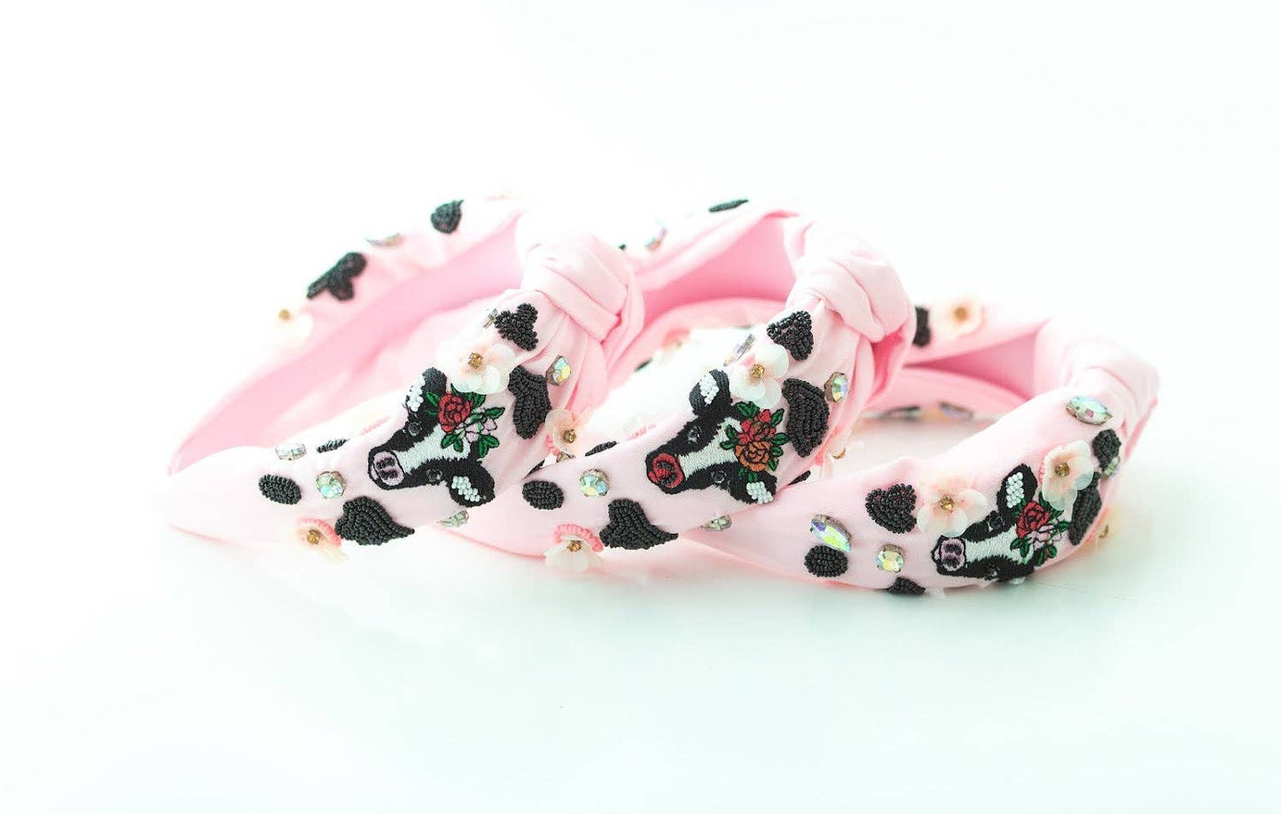 Beaded Headband - Light Pink Calf