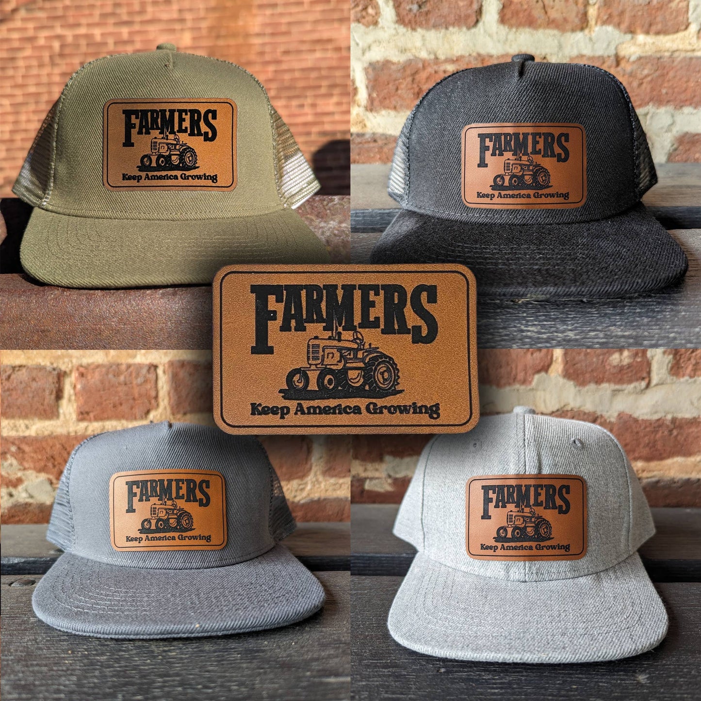 Kids Farmers Growing America Trucker Hat: Black