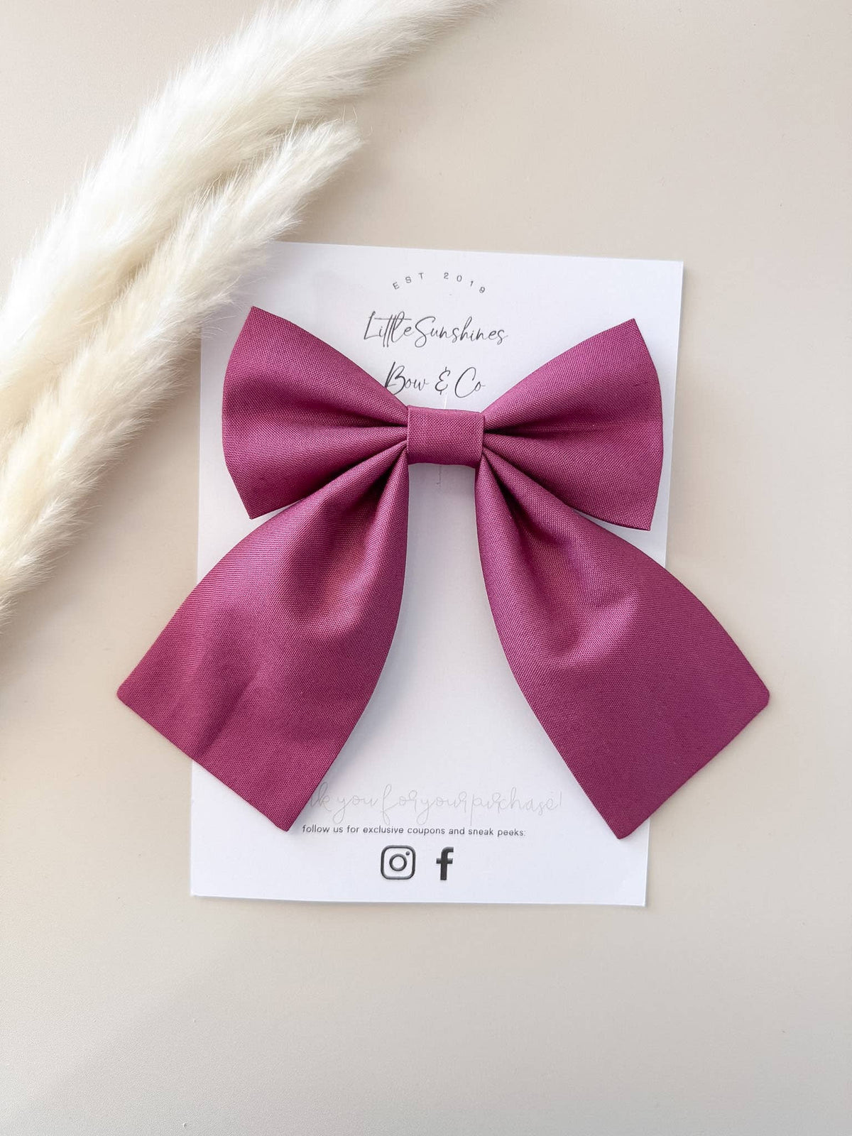 Plum Hair Bow: Large