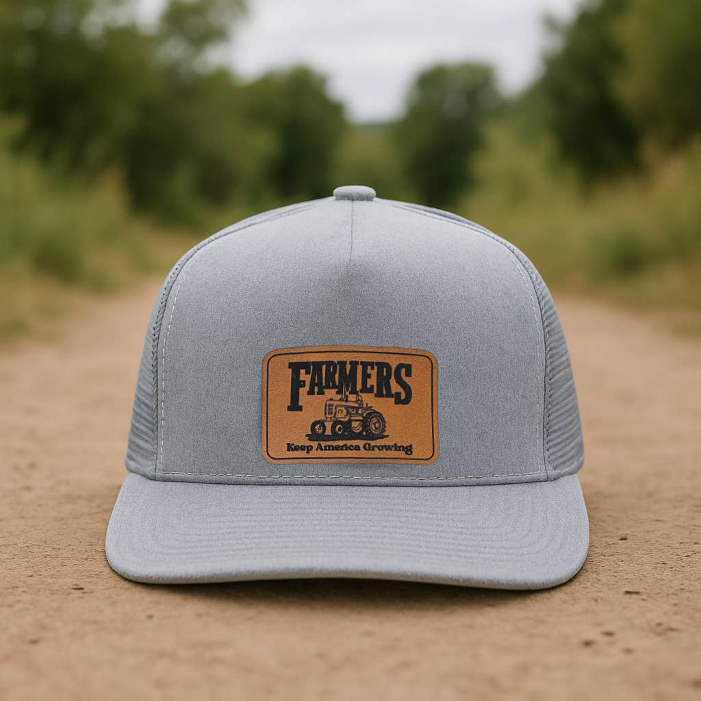 Kids Farmers Growing America Trucker Hat: Black