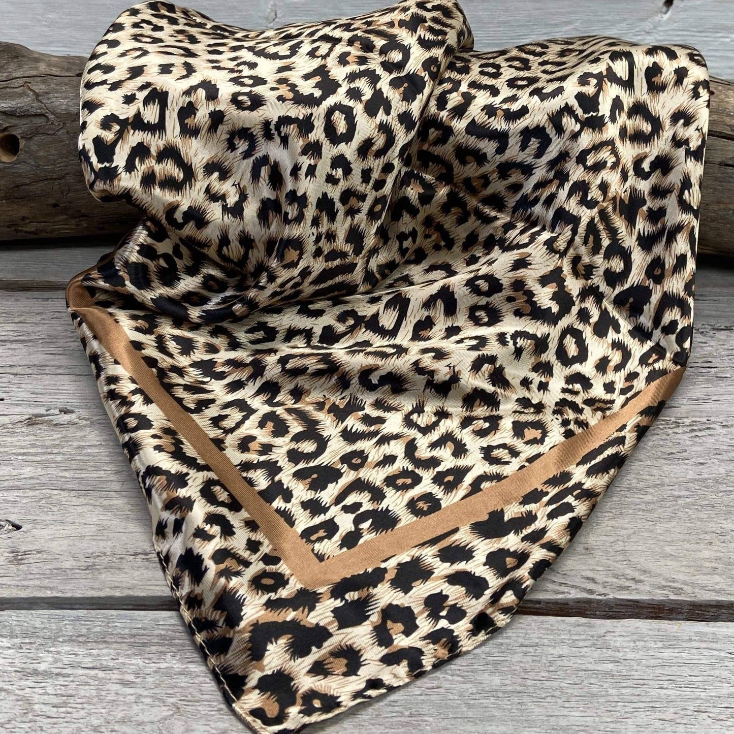 Tan Leopard Wild Rag - Western Scarf