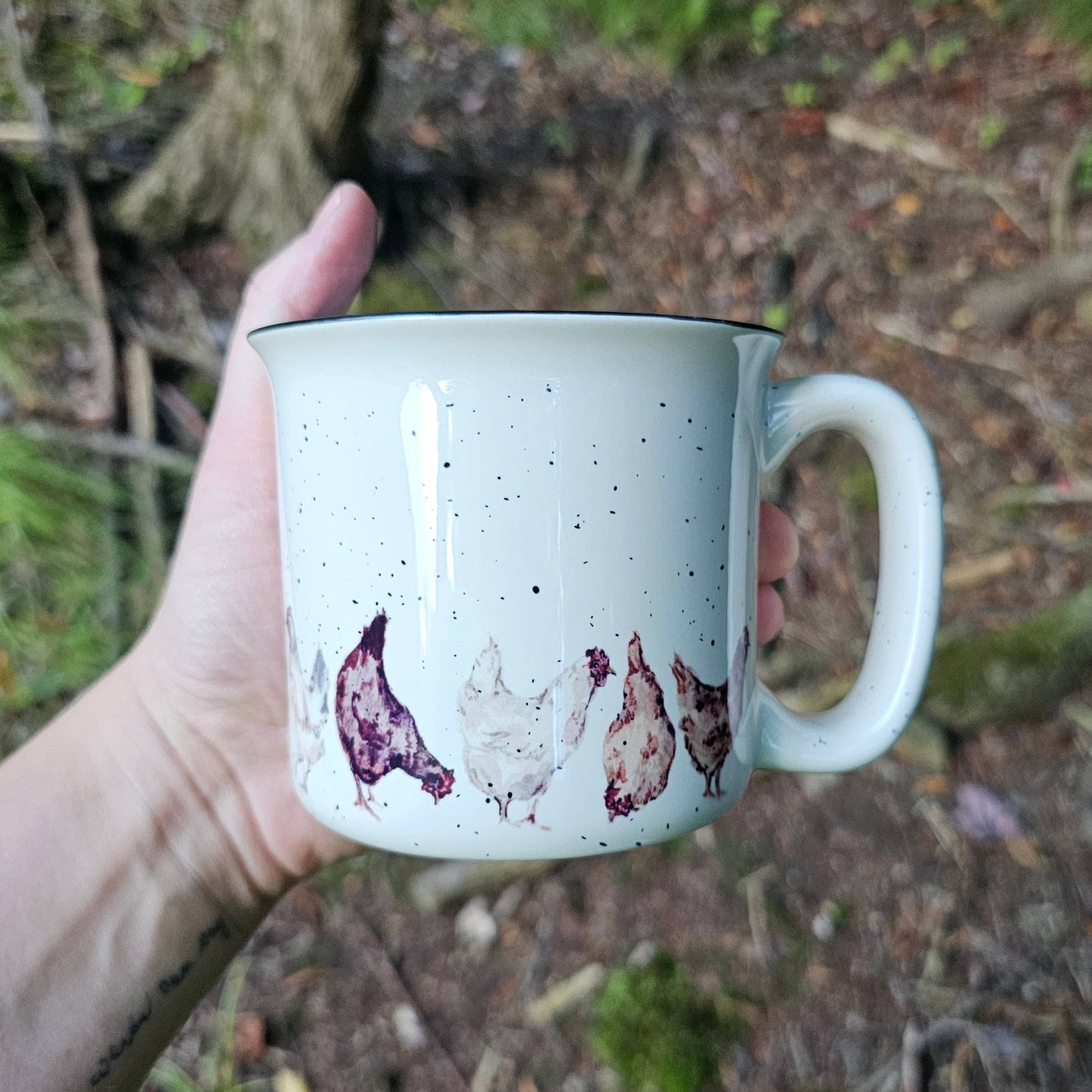 Chicken Lover Mug: Cream Speckled Mug