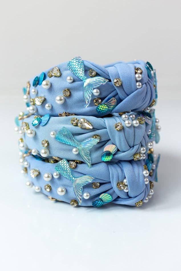Beaded Headband - Mermaid (Blue)