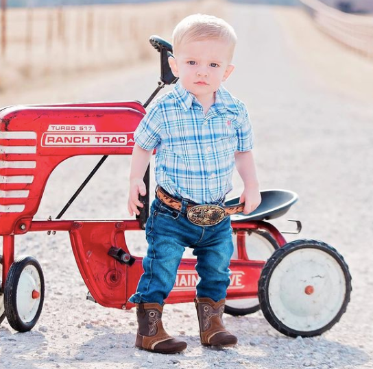 "River" Classic Cowboy Baby Boots: 1 (3-6 months)