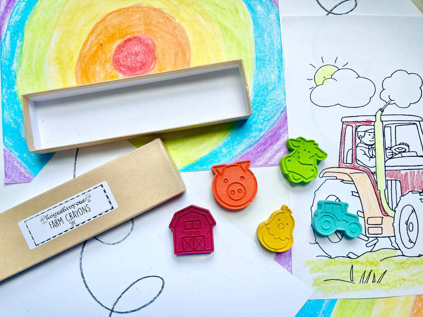 Farm Life Crayons Gift Box