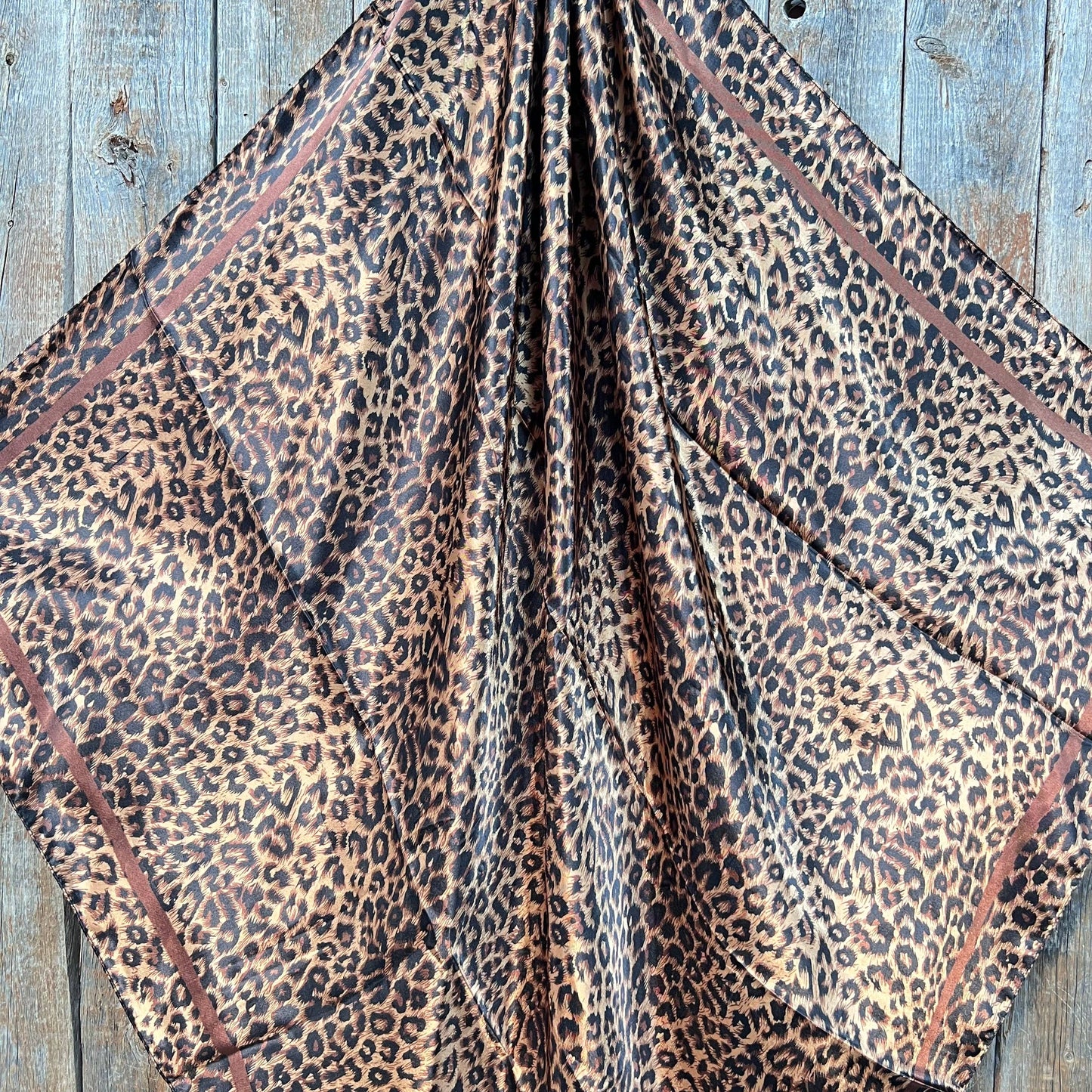 Brown Leopard Wild Rag - Western Scarf