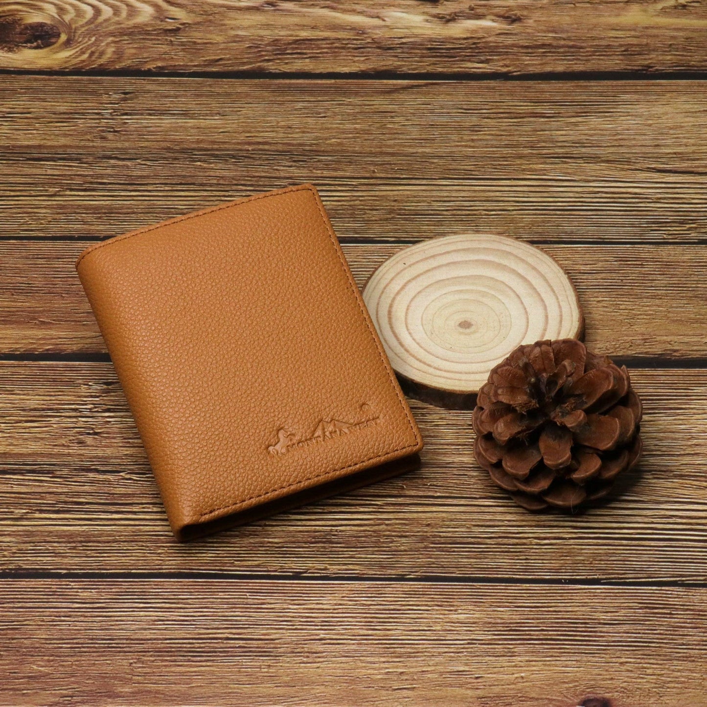 Genuine Leather Men's Bi-Fold Wallet: Coffee