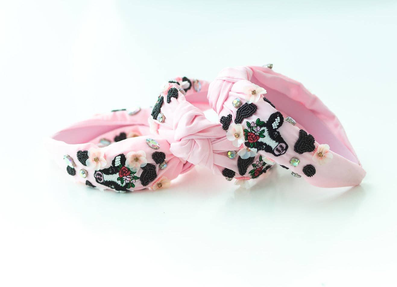 Beaded Headband - Light Pink Calf