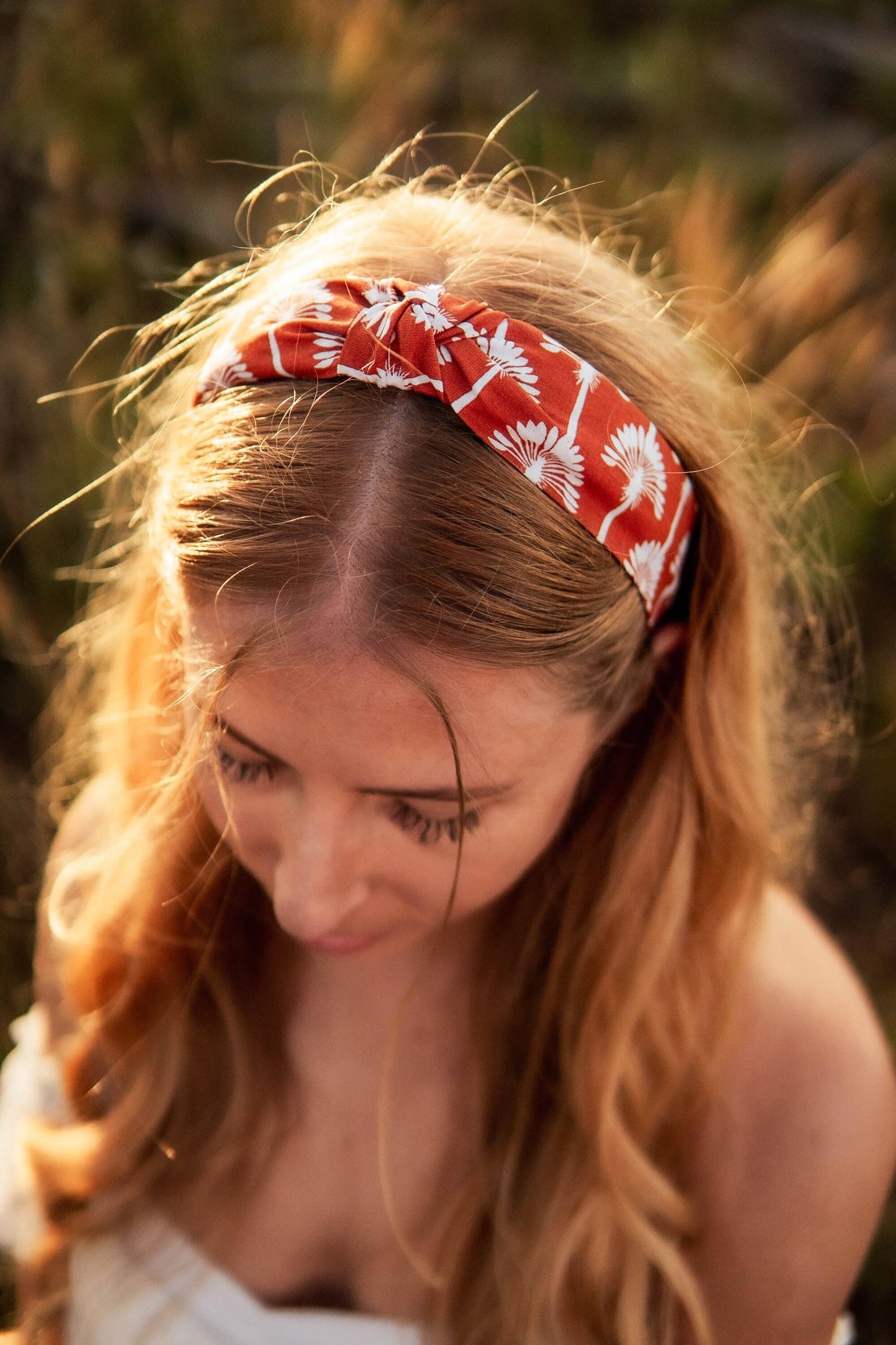 Black & White Cow Small Print Western Top Knot Headband