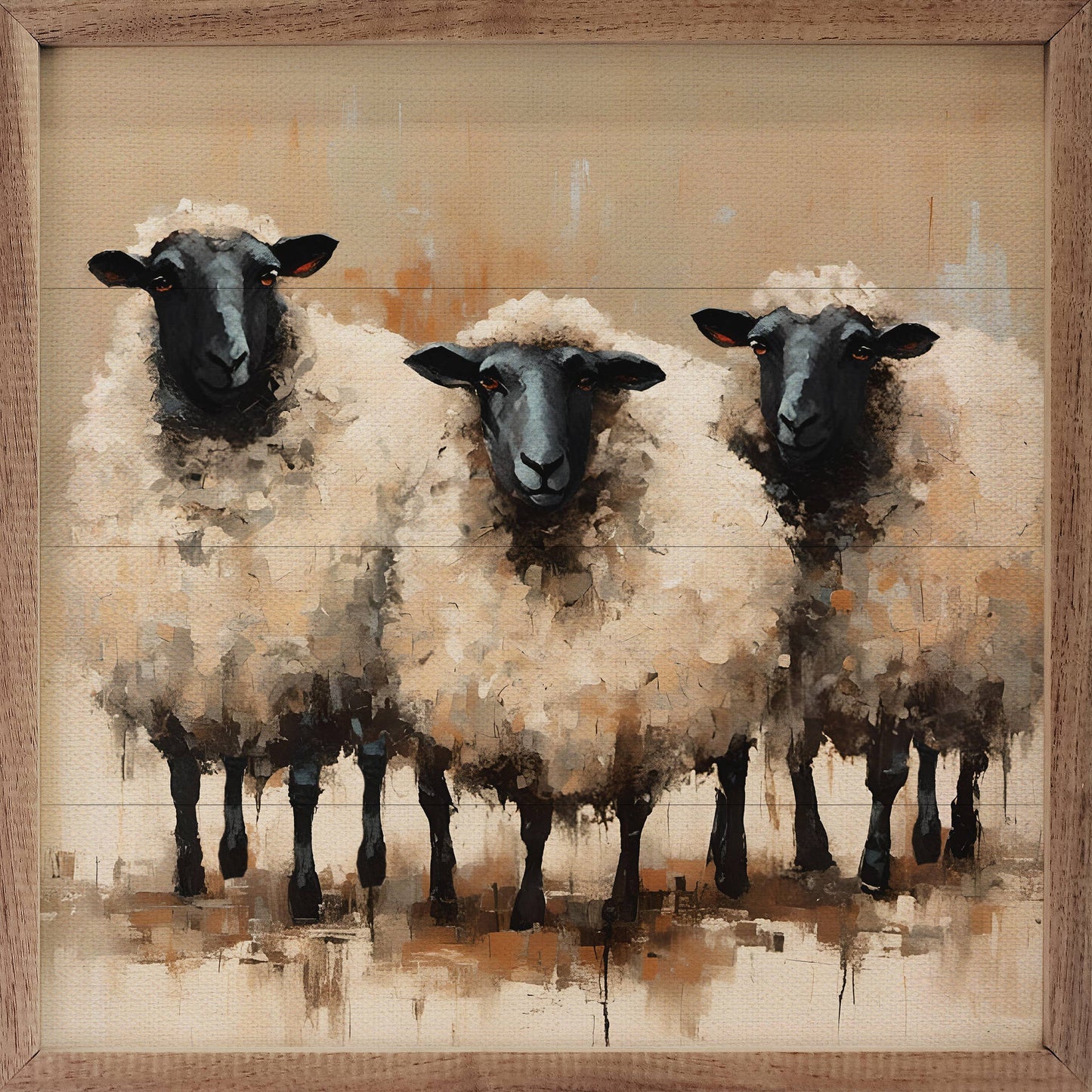 Three Sheep Wall Hanging: 12x12